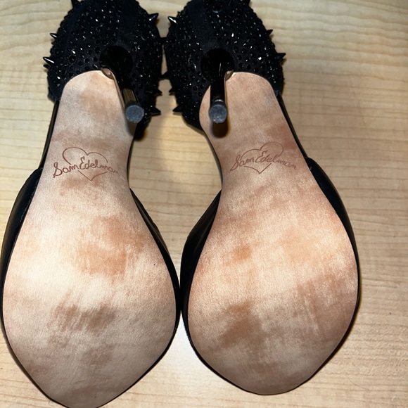 Brand new w/o box size 8.5 Sam Edelman crystal black spike heels - Picture 2 of 3